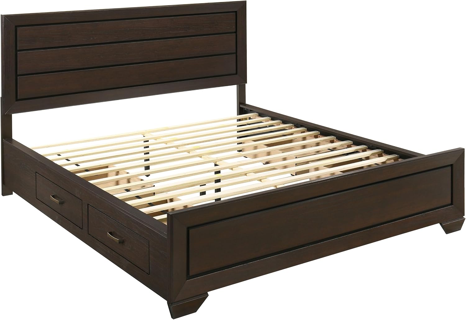Coaster Home Furnishings Kauffman Transitional 4-Piece Bedroom Set California King Size Storage Panel Bed Frame 54-inch Headboard Dark Cocoa 204390KW-S4