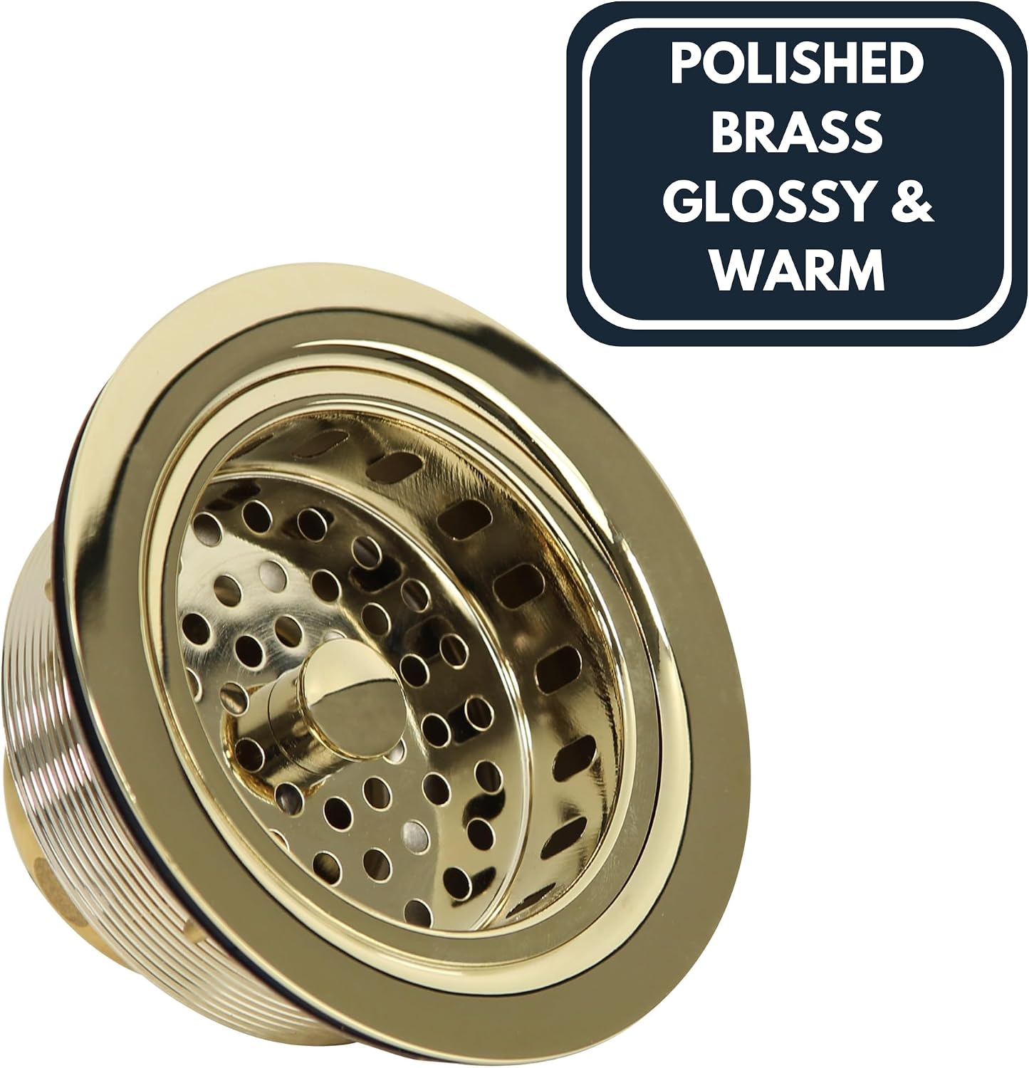 Nantucket Sinks 3.5 KDPB Kitchen Kit 3-1/2 PVD Coated Brass Sink Drain Assembly, Gold Color