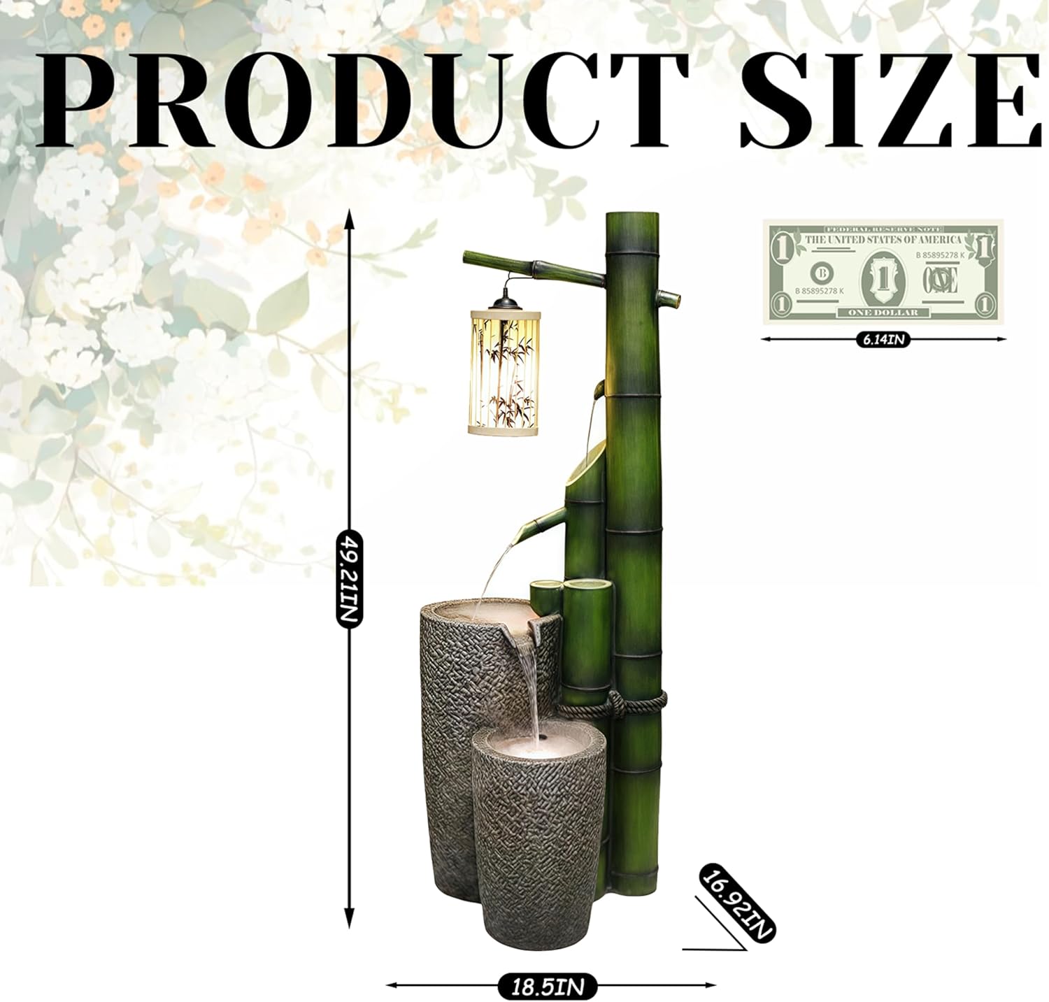 Top Outdoor Water Fountain Outside, Garden Water Fountain Decor for Gardens, Landscaping, Patios, Lawns (A)