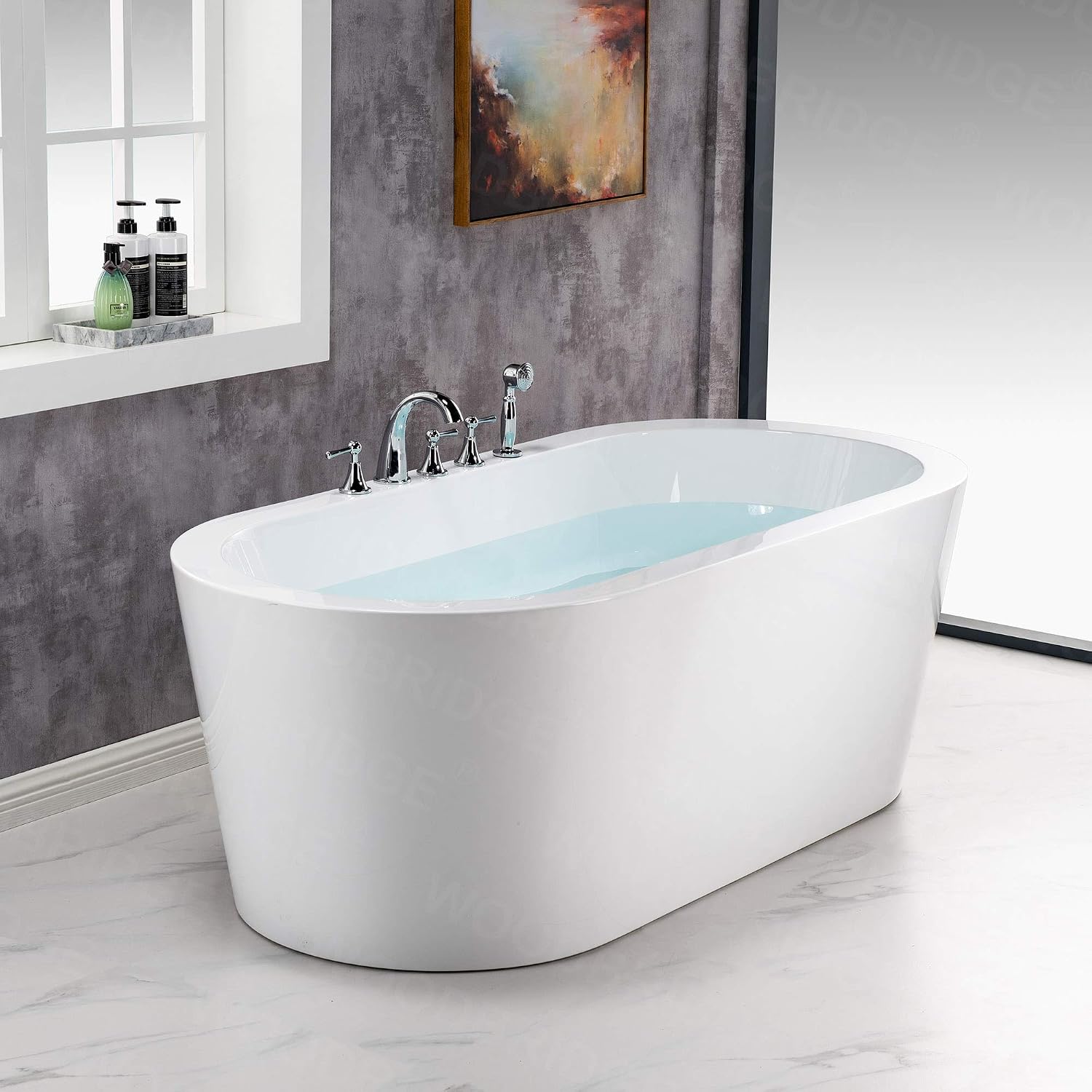 WOODBRIDGE B0002-MB-Drain&O Bathtub, Matte Black