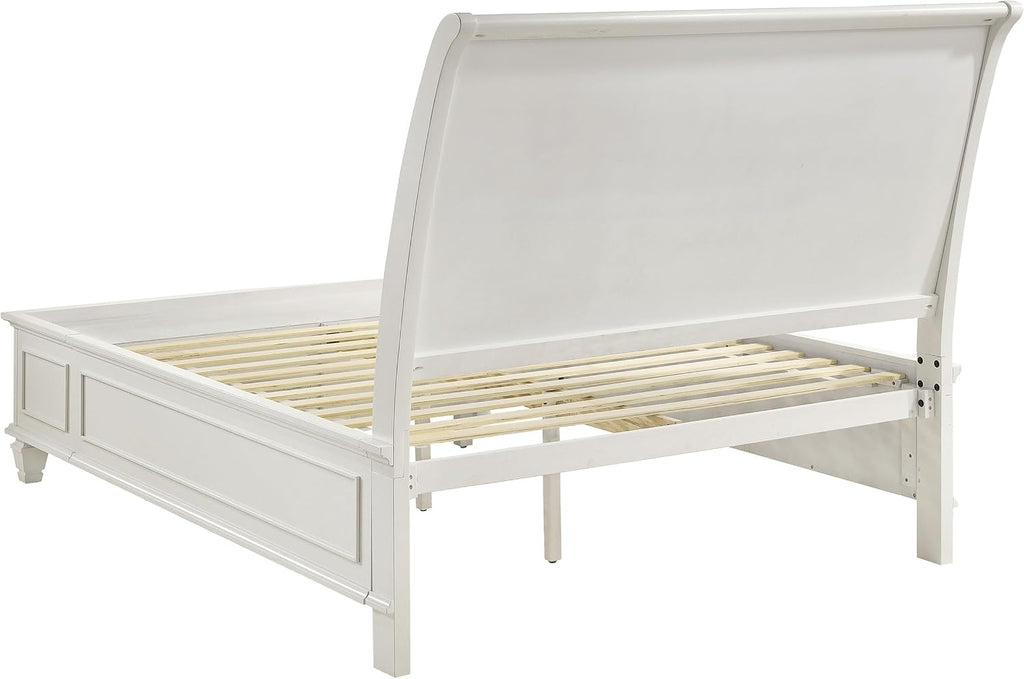 Coaster Home Furnishings Sandy Beach Coastal 4-Piece Bedroom Set Queen Size Storage Panel Bed Frame 57-inch Headboard Cream White 201309Q-S4