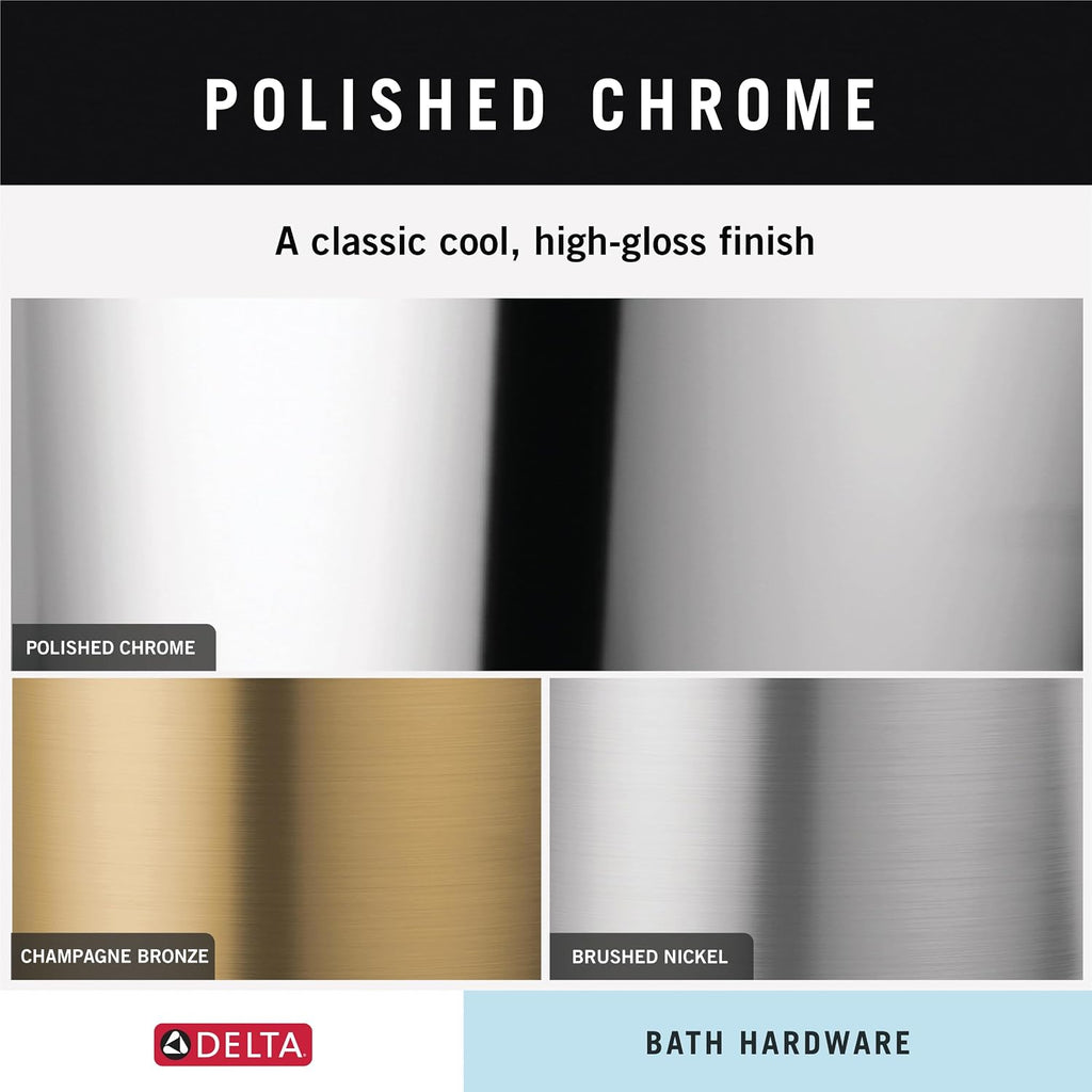 DELTA FAUCET 78908 Tetra 8 in. Hand Towel Bar Bath Hardware Accessory in Polished Chrome (Pack of 3)