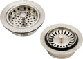 Westbrass CO2165S-20 COMBO PACK 3-1/2' Post Style Large Kitchen Sink Basket Strainer and Waste Disposal Drain Flange with Basket Strainer, Stainless Steel