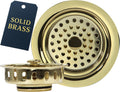 Nantucket Sinks 3.5 KDPB Kitchen Kit 3-1/2 PVD Coated Brass Sink Drain Assembly, Gold Color