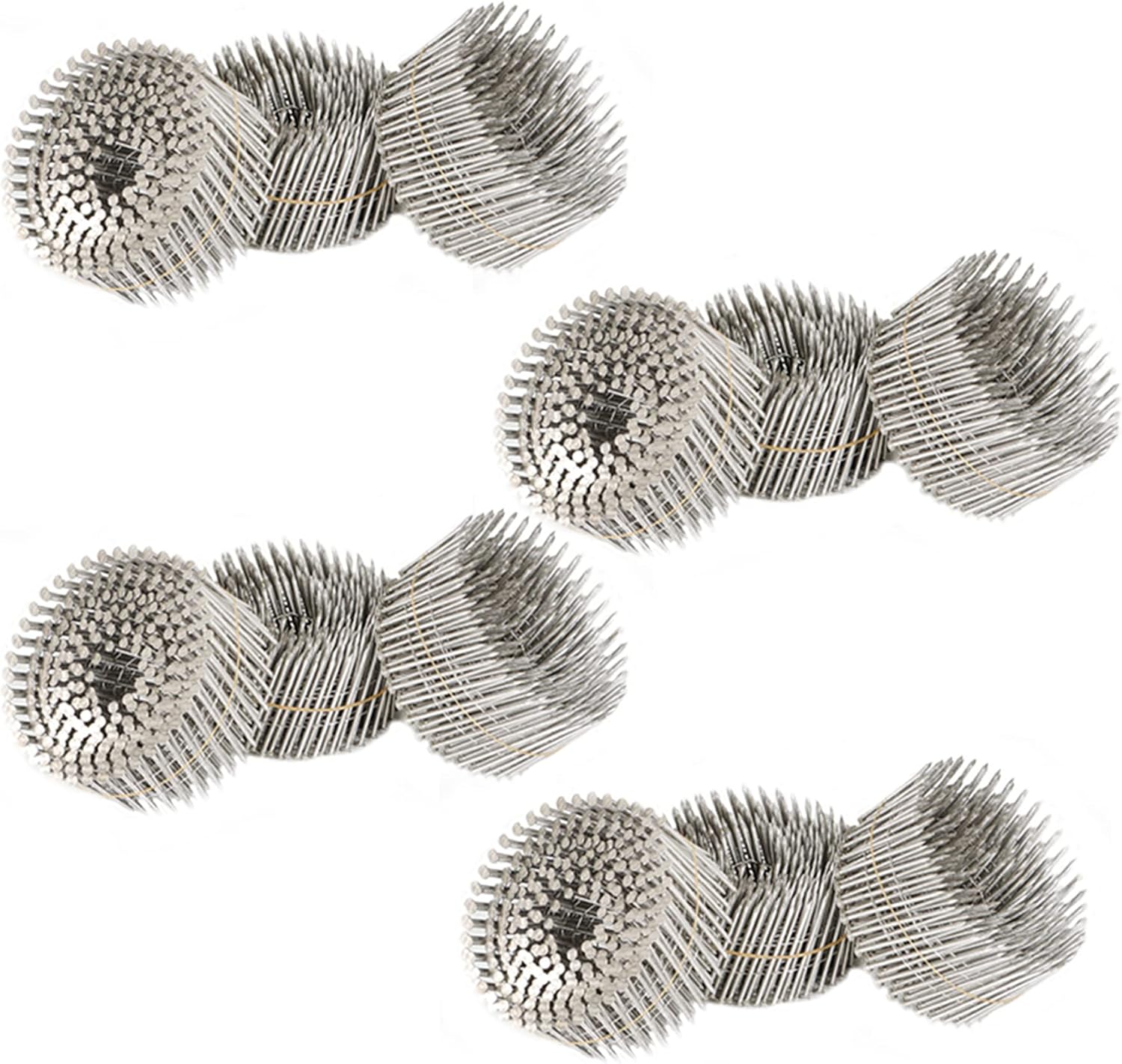 marddpair 3600 Count 2-1/2-Inch x .090-Inch 15-Degree Ring Shank Stainless Steel Siding Nails Collated Wire Coil for Wood or Fencing