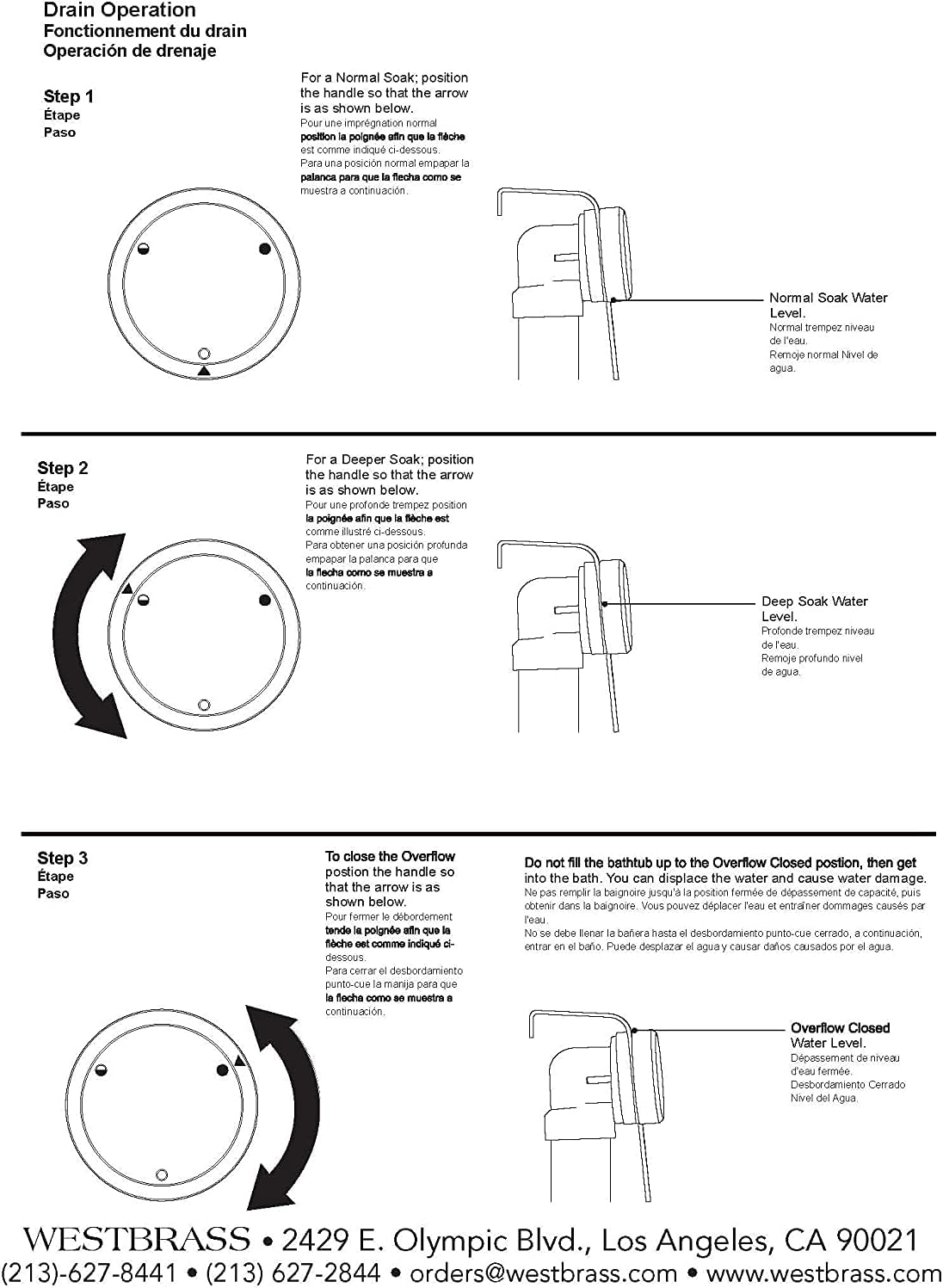 Westbrass D493CHM-50-26 Universal Patented Deep Soak Round Replacement 2-Hole Bathtub Overflow Cover for Full and Over-Filled Closure, Polished Chrome (50-Pack)