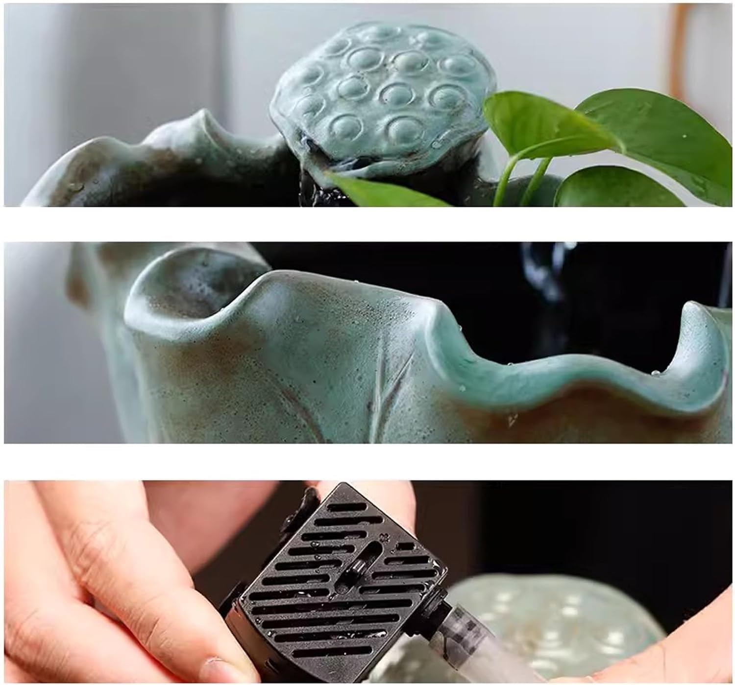 GLigeT Tabletop Fountain Chinese Style Ceramic Simple Flowing Water Fountain Decoration Recycling Office Living Room Desktop Decoration Water Fountain Decor