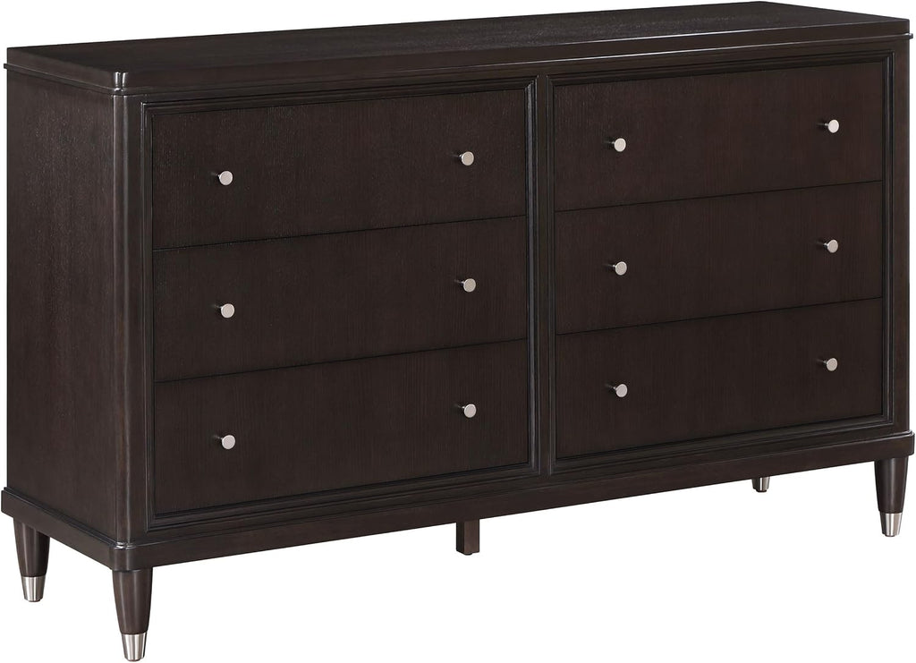 Coaster Home Furnishings Emberlyn Mid-Century Modern 4-Piece Bedroom Set Queen Size Four-Poster Bed Frame 84-inch Headboard Brown 223061Q-S4
