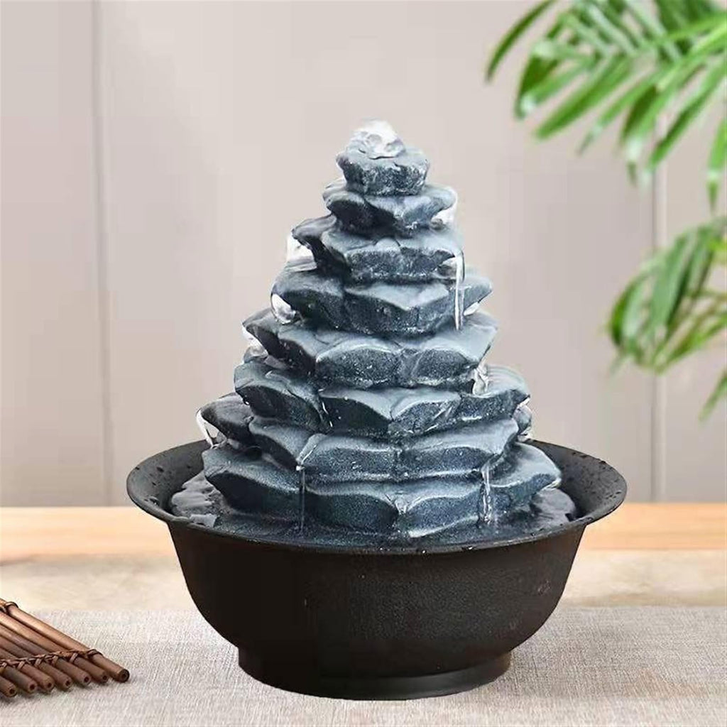 GLigeT Tabletop Fountain Circulating Water Landscape Desktop Wealth Attraction Tea Table Flowing Water Ornaments Office Light Luxury Opening Gift Giving Water Fountain Decor