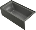 KOHLER K-1946-RA-58 Alcove Bath with Integral Apron, Tile Flange and Right Hand Drain, 60' x 30', Thunder Grey