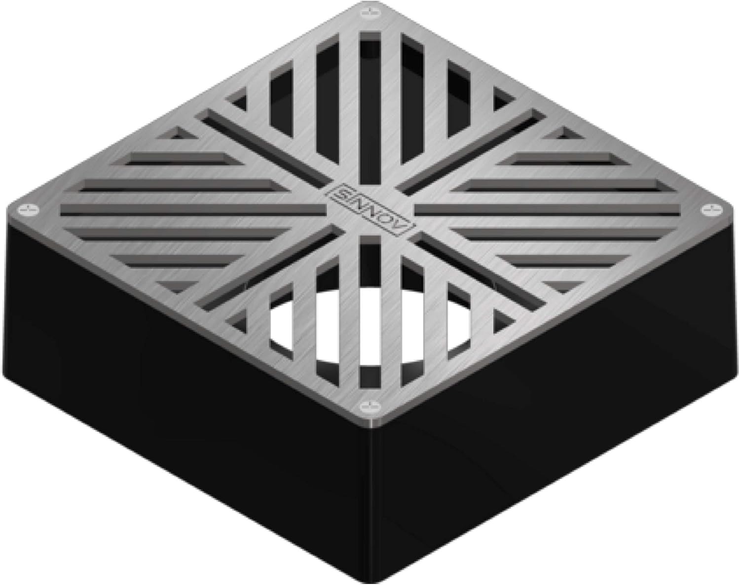 USA Made Professional 6x6 Stainless Steel Drain Grate - Premium Outdoor Paver Size - Compatible 3' 4' PVC Flexible Pipe - Modern Landscape Drainage