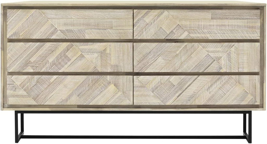 Armen Living Peridot 4 Piece Queen Bedroom Set in Natural Acacia Wood