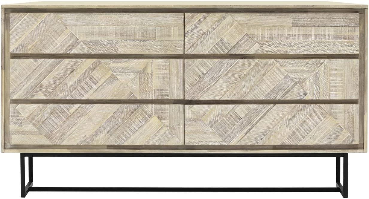 Armen Living Peridot 4 Piece Queen Bedroom Set in Natural Acacia Wood