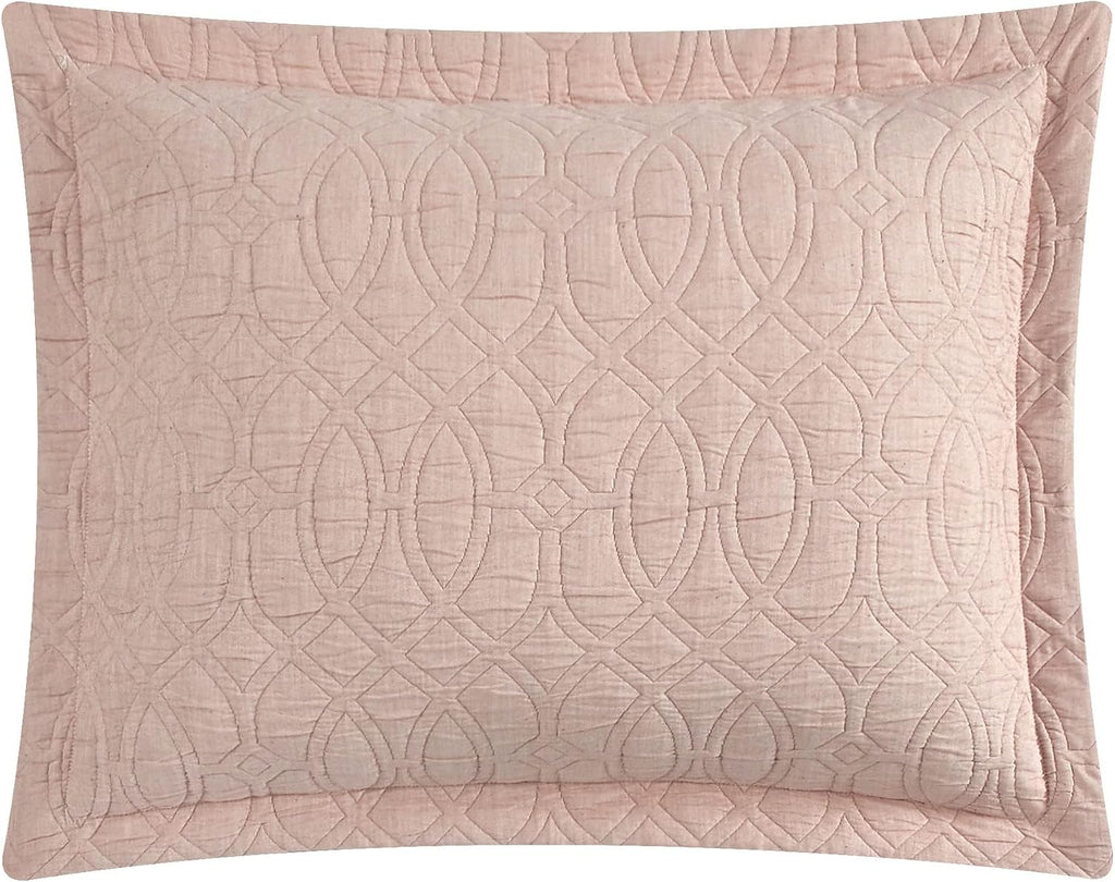 Chic Home Blush Bed in a Bag Comforter Set, King Size (5 Pieces), New York & Company Trinity - Polyester Bedding with Jacquard Interlaced Pattern - Comforter, Pillow Shams and Decorative Pillows