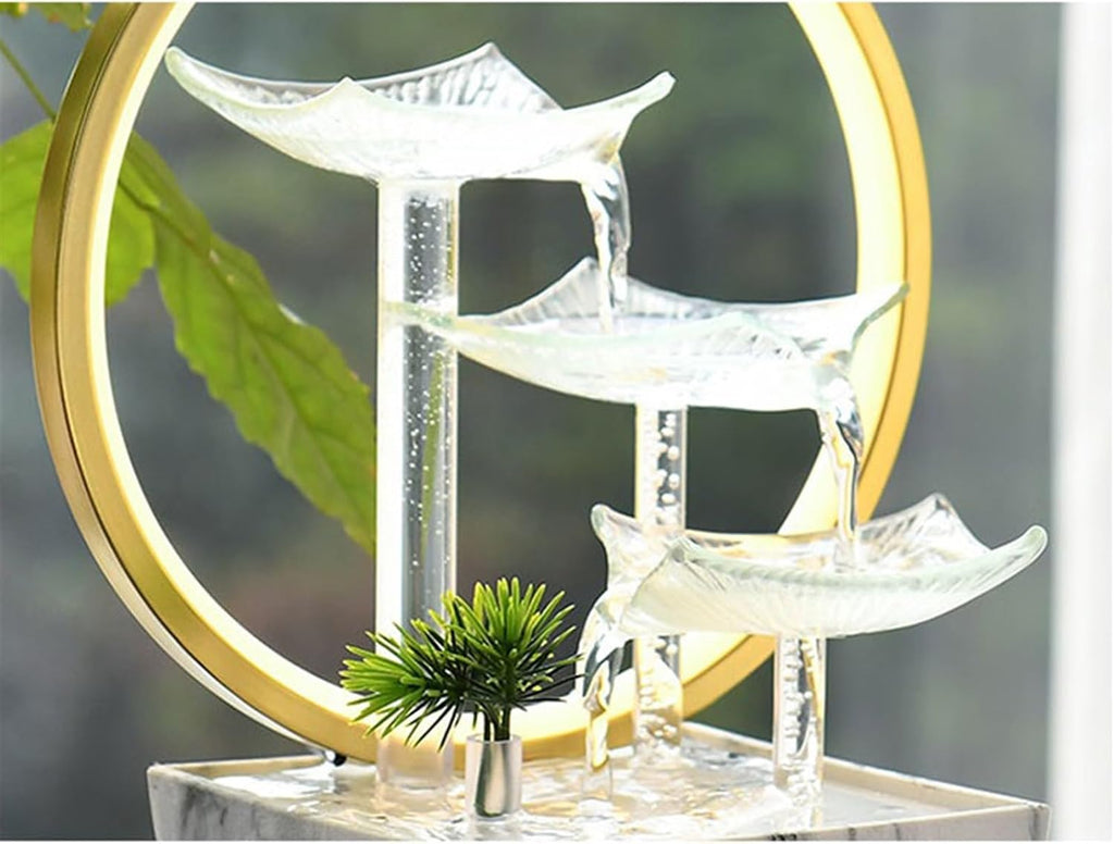 GLigeT Tabletop Fountain Living Room High-Grade Circulating Water Fountain Ornaments Office Fortune Simple Small Desktop Decorations Water Fountain Decor
