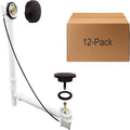 Westbrass D50P27TLE-12 27' Cable Drive Standard Bath Drain Trim Kit with Rotary Overflow Cover Knob, Pop-Up Stopper and Poly Tubular Pipes & Fittings, Oil Rubbed Bronze (12-Pack)