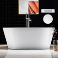 WOODBRIDGE 59' Freestanding White Acylic Soaking Bathtub with White Drain and Overflow, BTA1514-WH