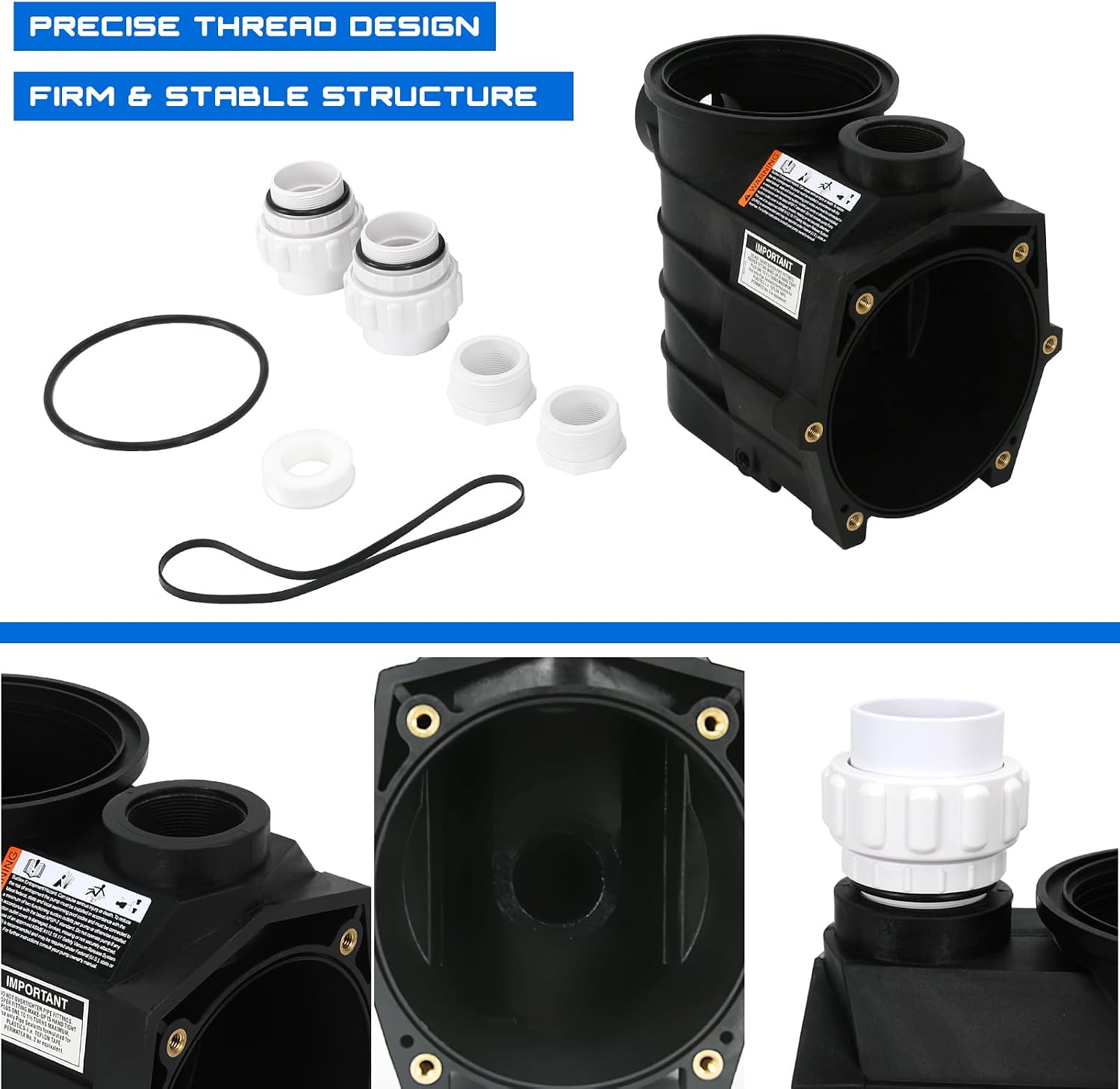 SPX3120AAZ Threaded Style Pump Housing and Strainer with Drain Plugs fit for Hayward Super II 2 Pump SP3000 SP3000X Series, 2 by 2 Inch