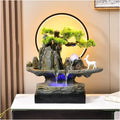HIHELO Desktop Fountain Tabletop Fountain Rock Waterfall Fountain Indoor Waterfall Fountain Artificial Bonsai Interior Decoration with LED Lights Water Fountain Outdoor (Size : Large)