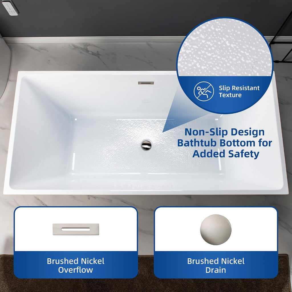 WOODBRIDGE B0003-B/N-Drain &O Bathtub, White