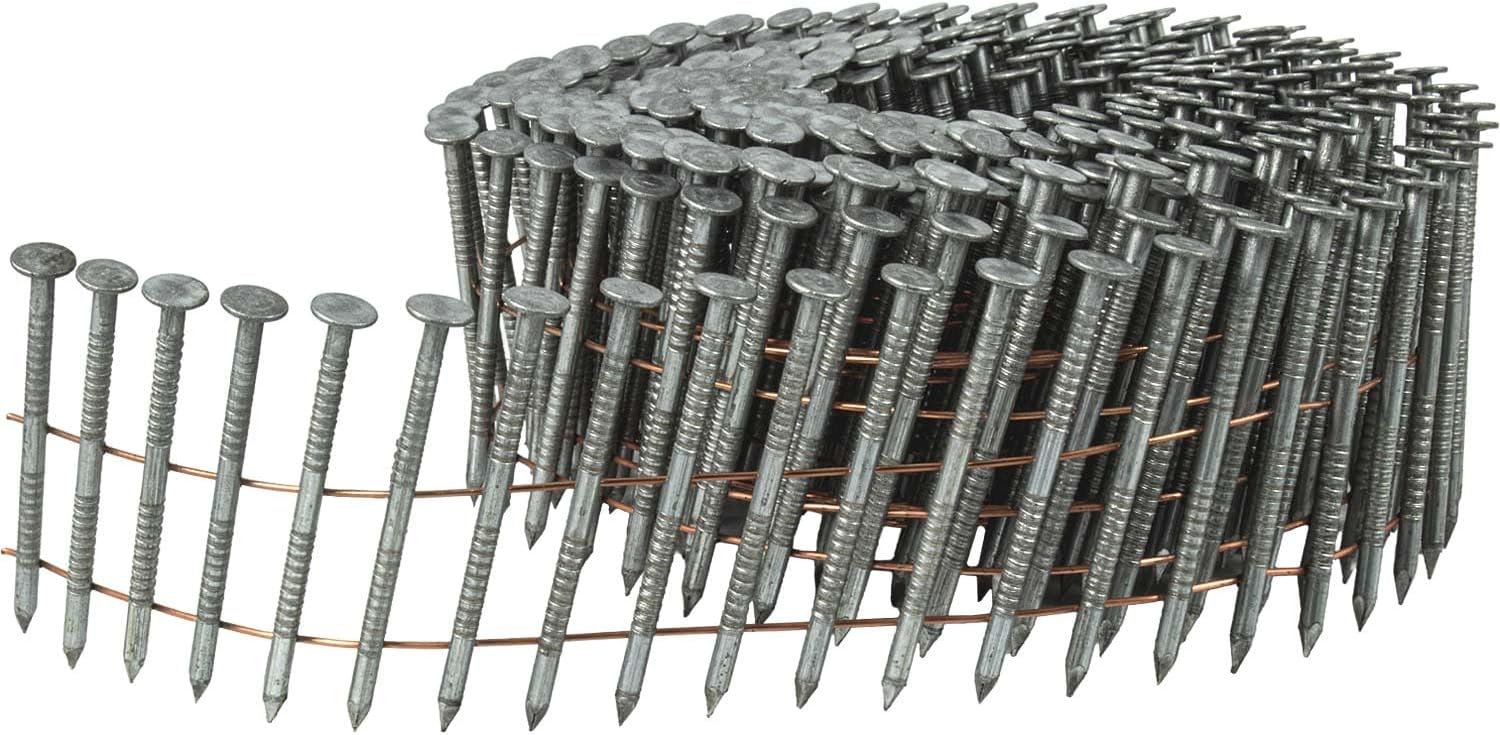 1-3/4' x .092 15° Wire Weld Collated Ring Shank Nails - Galvanized - Siding, Fencing, Roofing, Flooring Nails - Full Box ~3,000 Nails