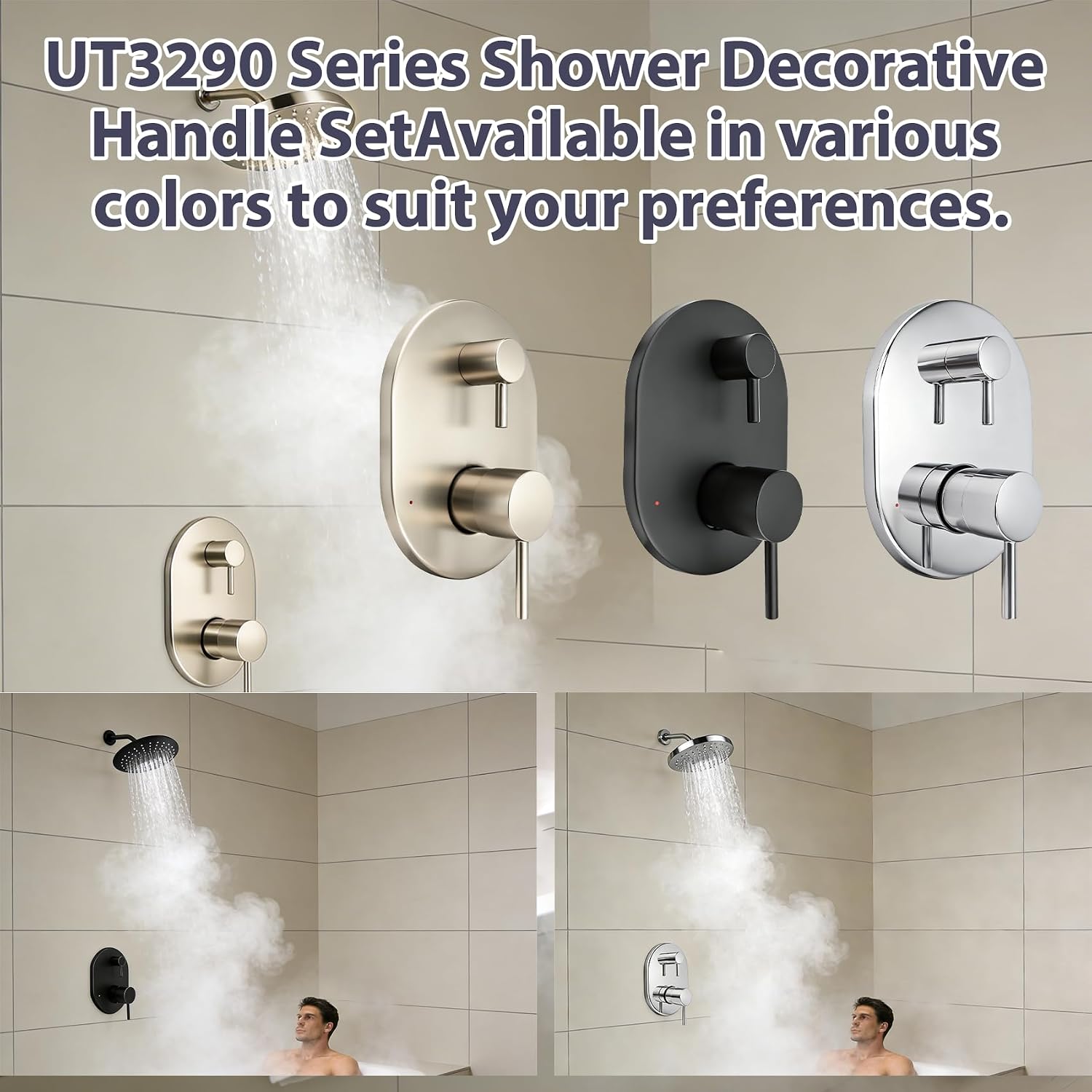 UT3290BN Shower Valve Trim Kit for Moen Align Brushed Nickel M-CORE 3-Series 2-Handle Shower Faucet Trim, Shower Trim UT3290 UT3290BL UT3290BG, Include 1213 Cartridge, U232 U362 Valve Required -2 Year