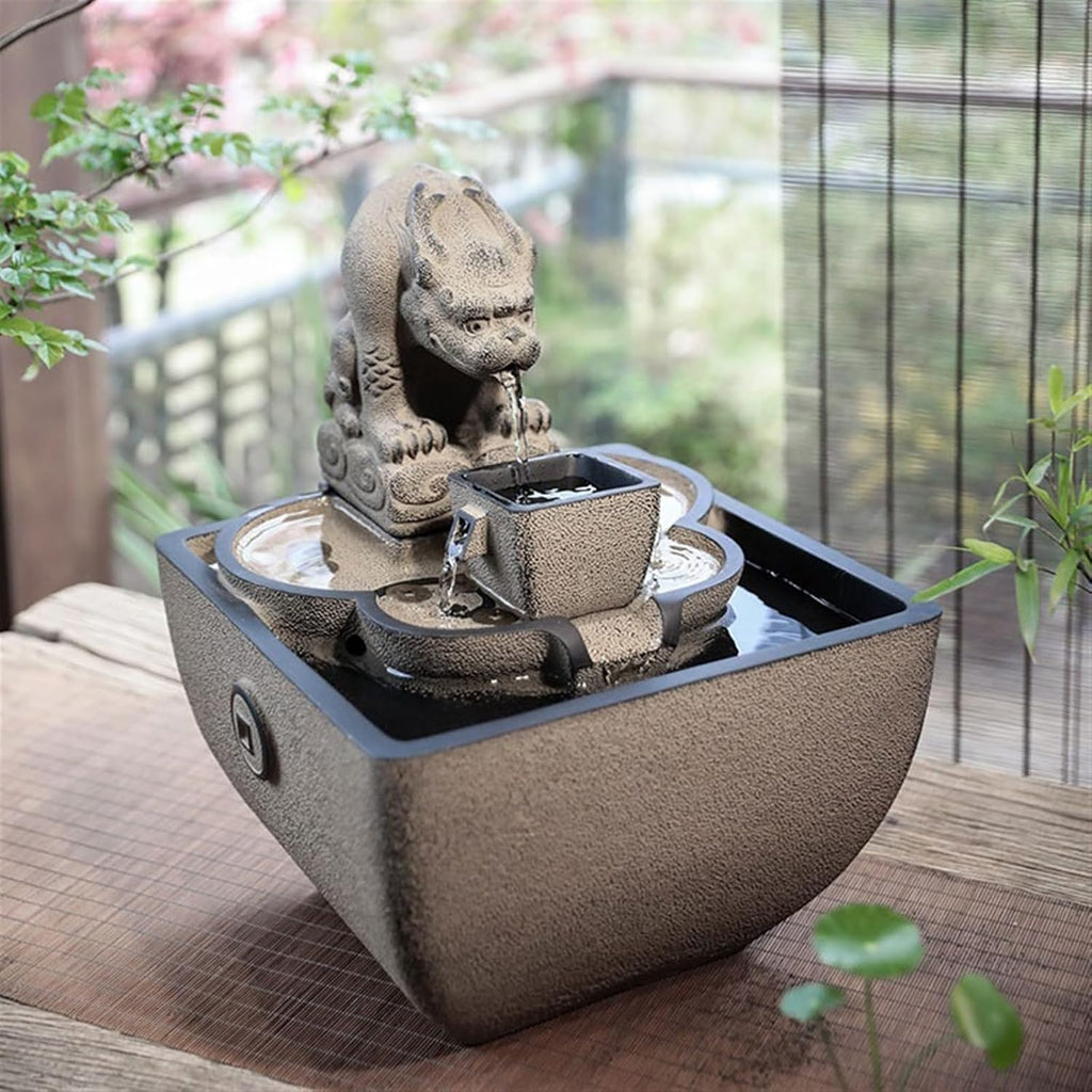 GLigeT Tabletop Fountain Fortune Ornaments Office Reception Opening Gift Upscale Water Features Living Room Desktop Fountains Water Fountain Decor