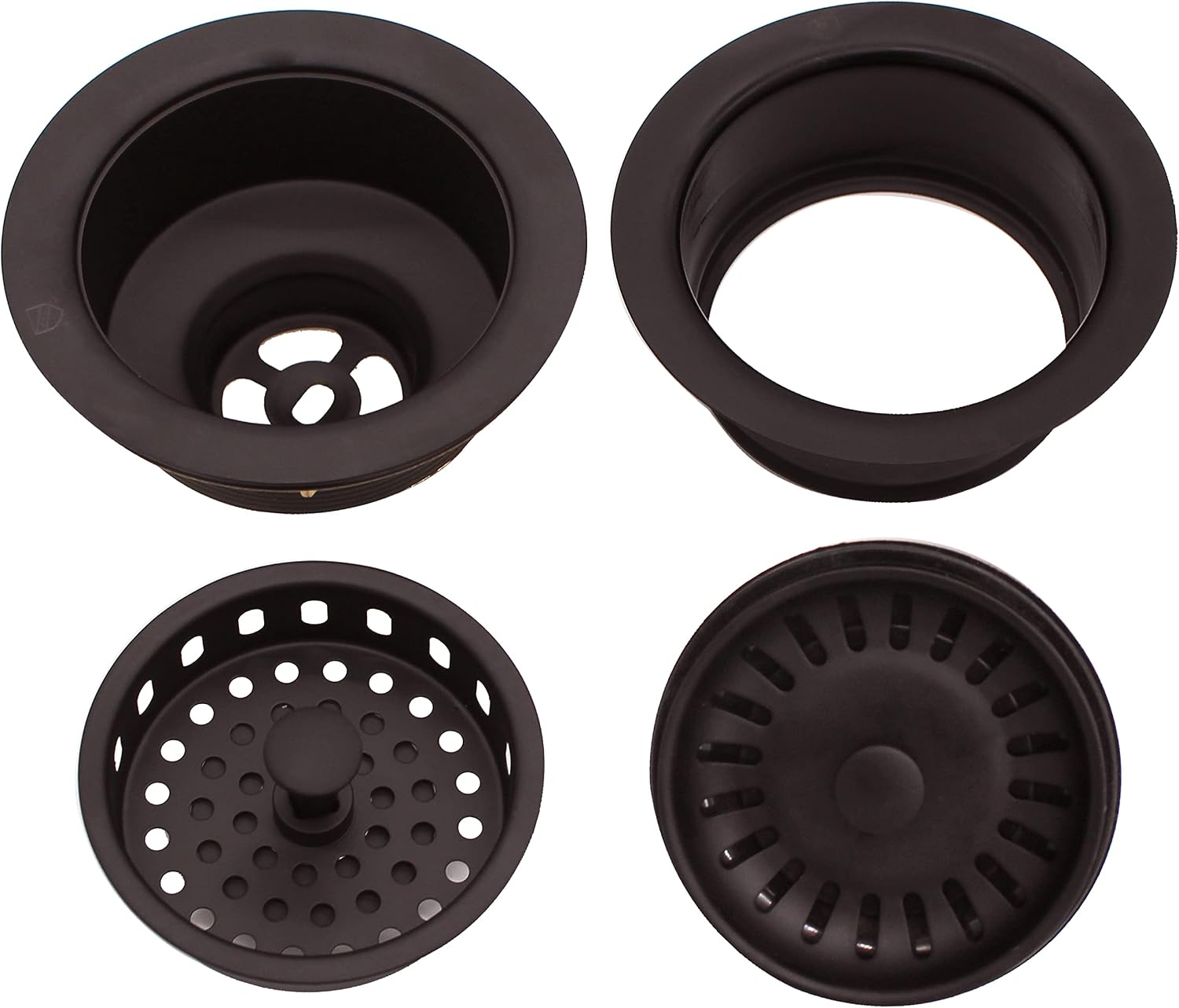 Westbrass CO2165S-12 COMBO PACK 3-1/2' Post Style Large Kitchen Sink Basket Strainer and Waste Disposal Drain Flange with Basket Strainer, Oil Rubbed Bronze