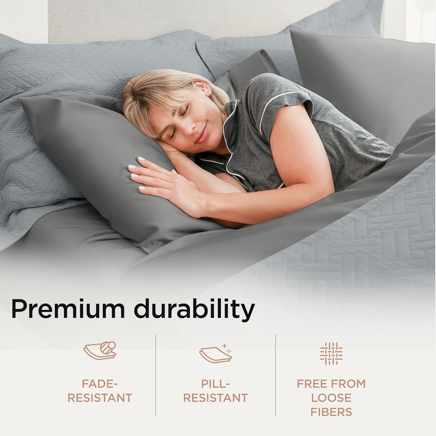 Threadmill Luxury 100% Supima Cotton Sheets, Luxury 1200 Thread Count Cotton Sheets for Queen Size Bed, 4 Pc Dark Grey Bed Sheets Queen Set, 5-Star Hotel Quality Elasticized Deep Pocket Bed Sheets Set