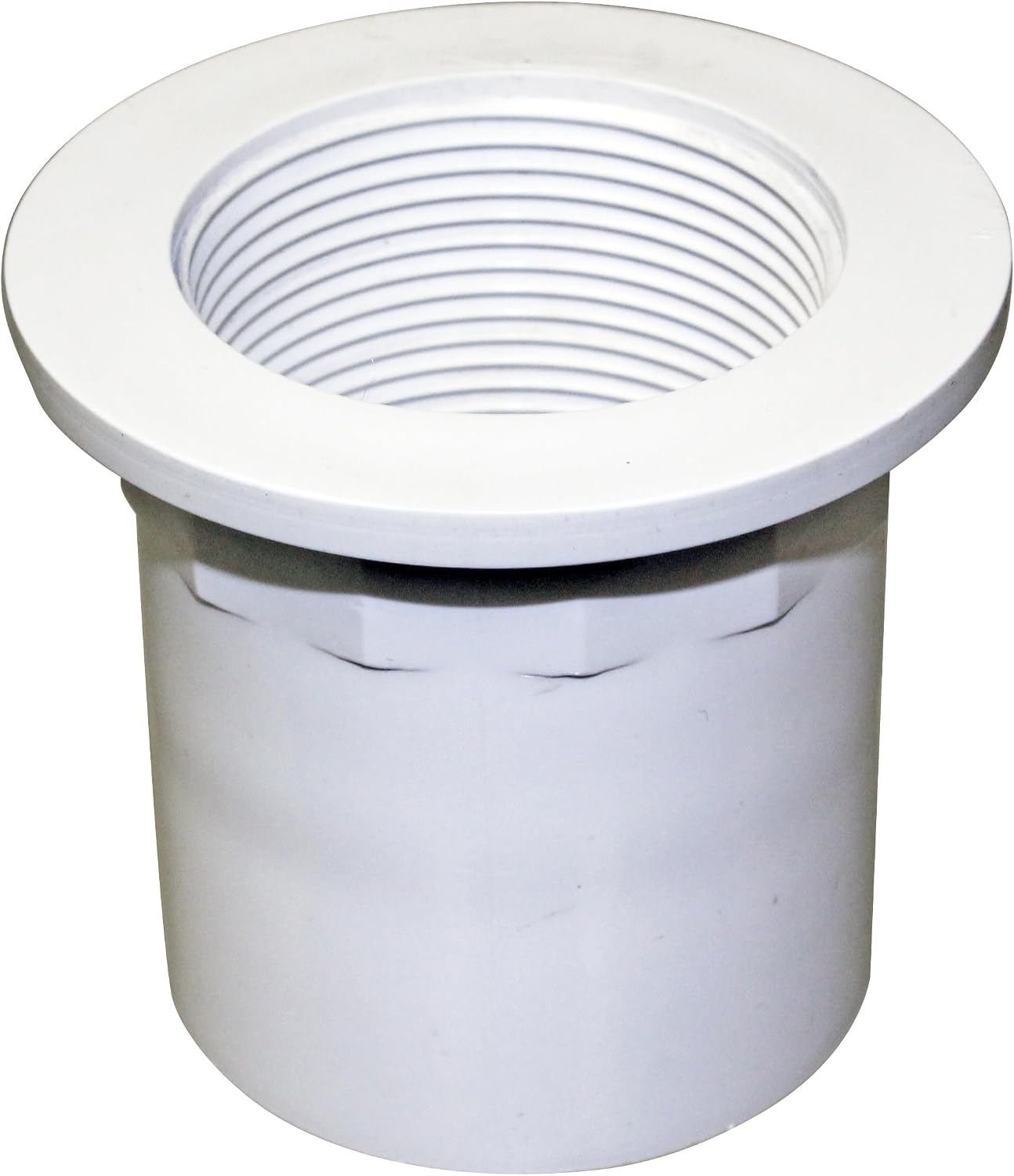Westbrass 442P-48 1-1/2' NPMS Thread x 2-1/2' Straight Tub Drain Adapter with Slip Inlet, Sch 40 PVC White (48-Pack)