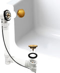 Westbrass A50P35BJ-18 1-1/2' Sch. 40 PVC 35' Cable Driven Bath Waste Kit with Ball Joint Head and Brass Trim Drain Kit, Brushed Bronze