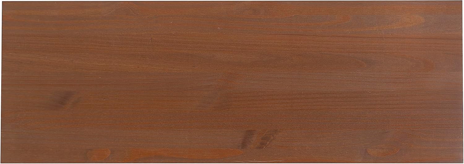 Powell Fordham Walnut Solid Pine Wood Twin Sized Platform Bed with Six Drawer Dresser and Set of 2 Two Drawer Nightstands