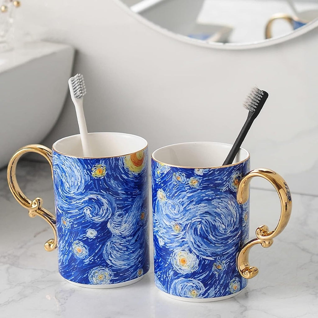 Bathroom Accessory Blue Ceramic Bath Accessory Set Hand Paint Soap Dispenser Soap Dispenser Sets