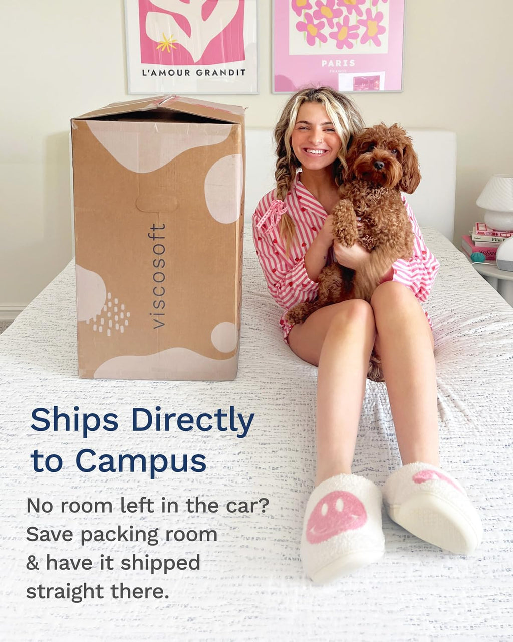 ViscoSoft 3 Inch Memory Foam Mattress Topper Full XL - Select High Density Ventilated Extra Long Mattress Pad - Premium Removable Rayon Cover