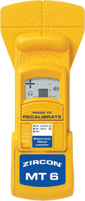 Zircon MetalliScanner MT6 Professional Metal Detector – Deep-Scanning Handheld Metal Locator for Ferrous and Non-Ferrous Metals – Detects Pipes, Rebar, and Studs in Walls, Floors, and Concrete, Yellow