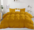 Pinch Pleated Gold 5 Piece Soft 500 GSM California Queen Size Comforter Set (Comforter + 4 Pillowcases) 1000 Series Egyptian Cotton Comforter Set