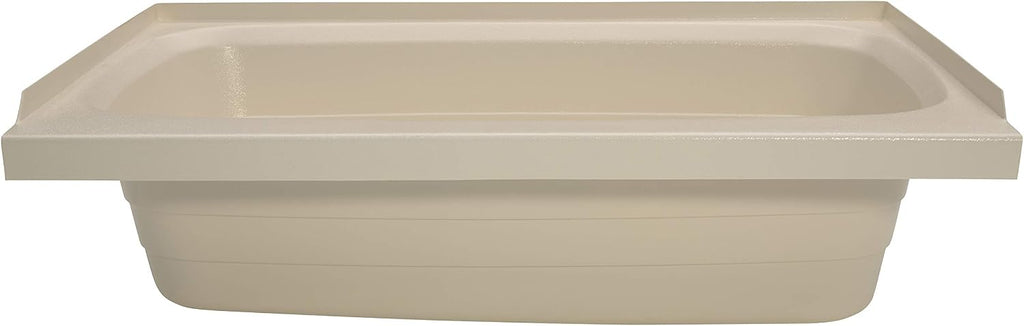 Lippert Replacement 24' x 40' Parchment Bathtub with Right Drain, Scratch-Resistant ABS Acrylic for RVs, Travel Trailers, 5th Wheels, Motorhomes - P2440RHSPK