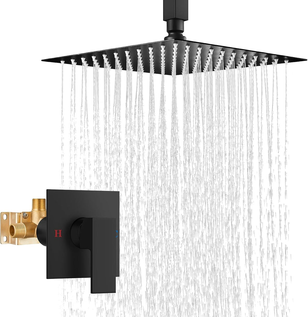 Airuida Bar Sink Faucet Single Hole Single Handle Bathroom Sink Faucet Kitchen Shower Faucet Set and Handle Set Single Function Shower Trim Kit Ceiling Mount Rainfall Shower System