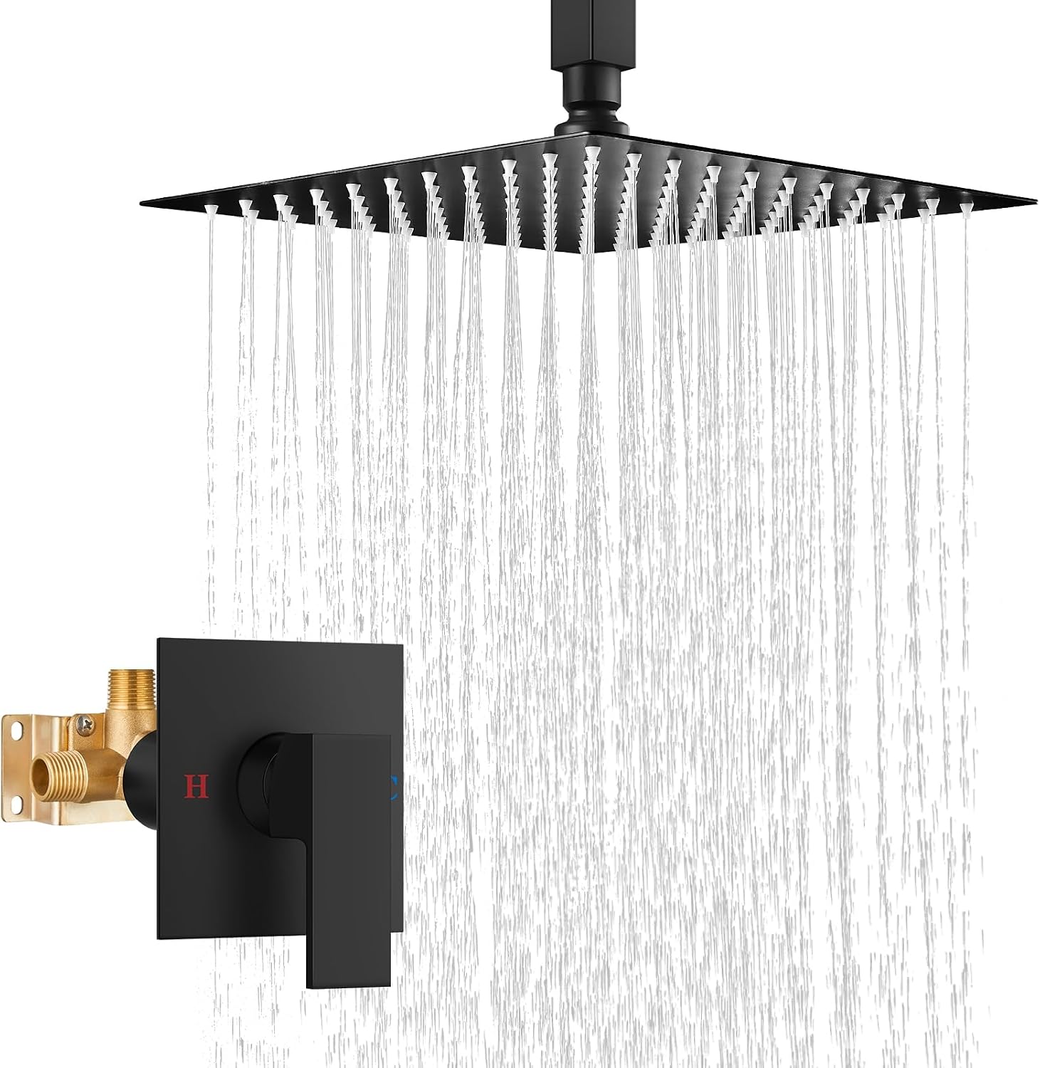 Airuida Bar Sink Faucet Single Hole Single Handle Bathroom Sink Faucet Kitchen Shower Faucet Set and Handle Set Single Function Shower Trim Kit Ceiling Mount Rainfall Shower System