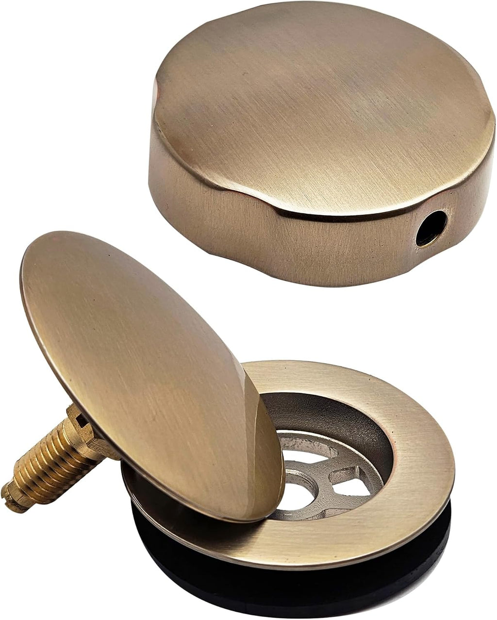 Westbrass A50P35BJ-19 1-1/2' Sch. 40 PVC 35' Cable Driven Bath Waste Kit with Ball Joint Head and Brass Trim Drain Kit, Champagne Bronze