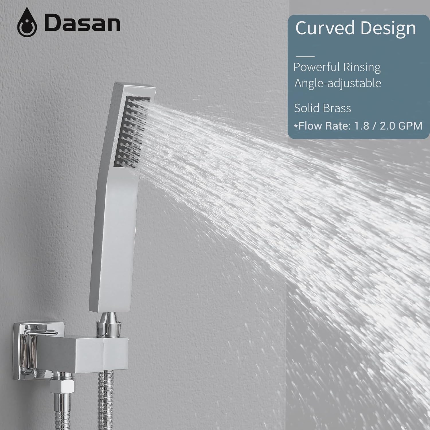 DASAN Tub Shower Faucets Sets Complete Bathtub Shower System with Waterfall Tub Spout, Chrome Bathtub Faucet Set Tub and Shower Faucet Combo Trim Kit with Valve, DA-SS04PC-S10W