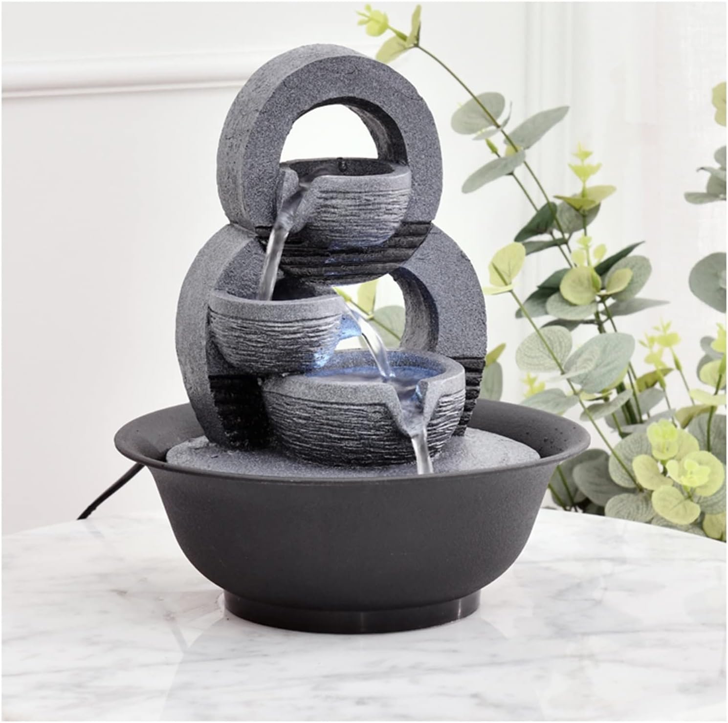 HIHELO Tabletop Fountain Tabletop Fountain Home Decoration Circulating Water Ornament Desktop Lucky Fountain Indoor Flowing Water Decorative Fountain Indoor Fountain