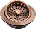 Westbrass D214-50-11 3-1/2' Post Style Large Kitchen Sink Basket Strainer, Antique Copper (50-Pack)