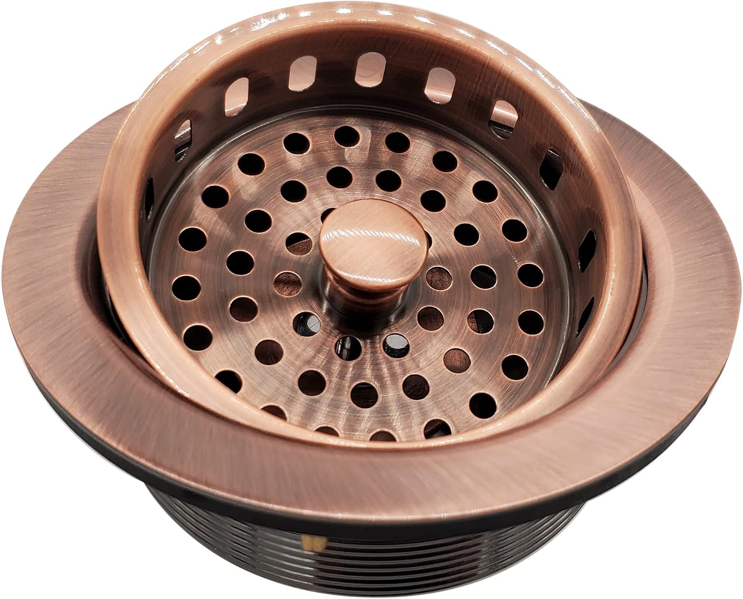 Westbrass D214-50-11 3-1/2' Post Style Large Kitchen Sink Basket Strainer, Antique Copper (50-Pack)
