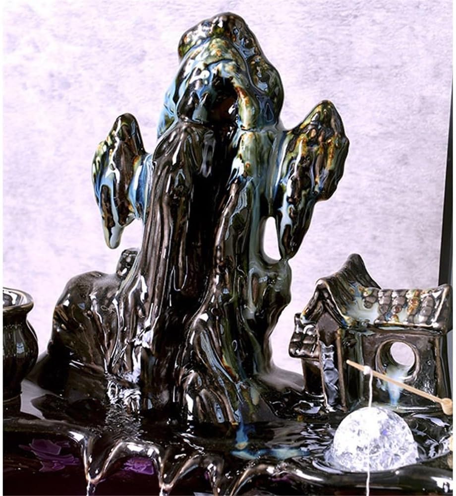 Tabletop Ceramic Tabletop Fountain for Indoor and Home Decoration Table Desk Office Patio Decor