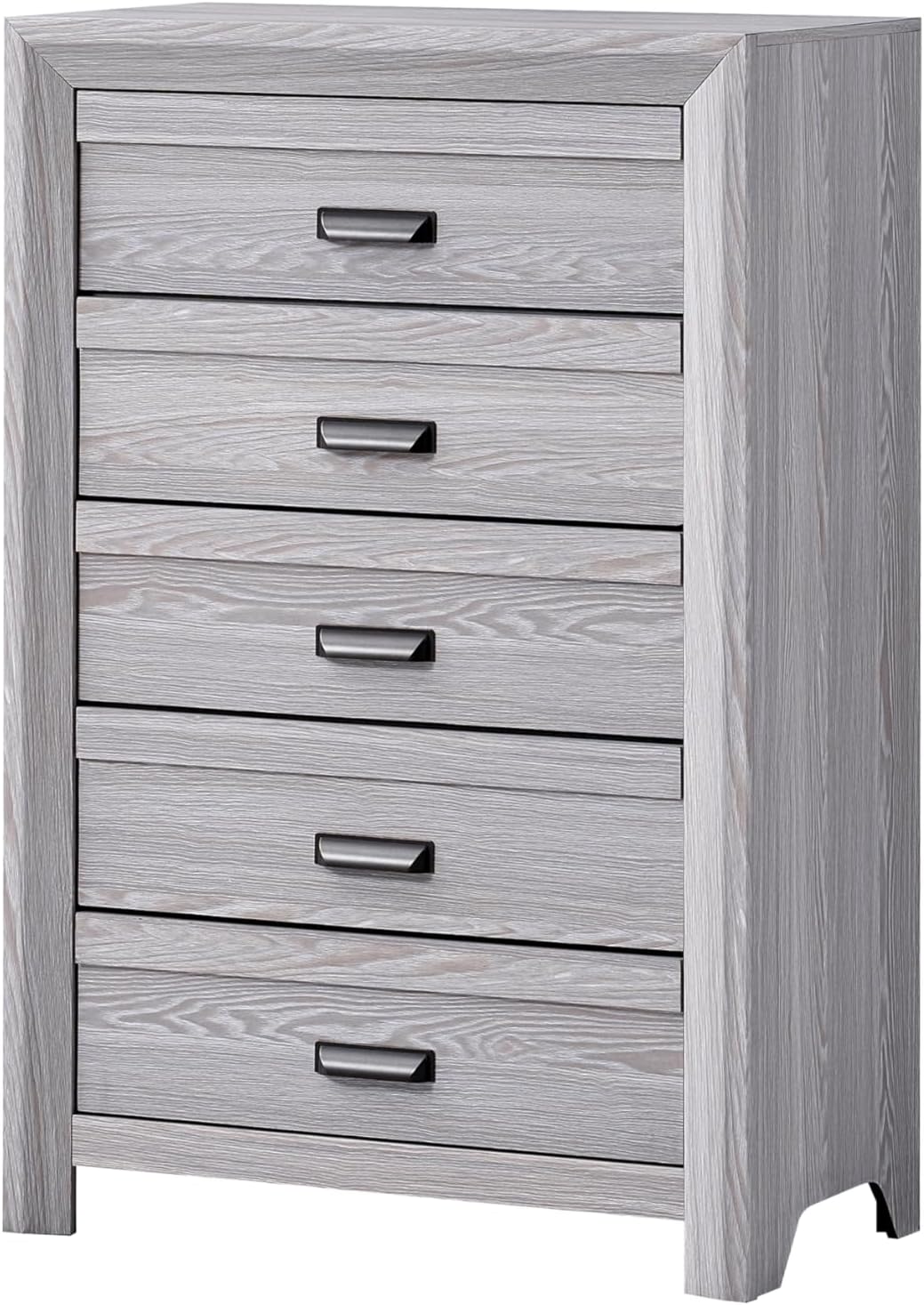 Drift Wood Grey Finish 6pc Queen Size Panel Bed Set Wooden Bedroom Furniture Contemporary