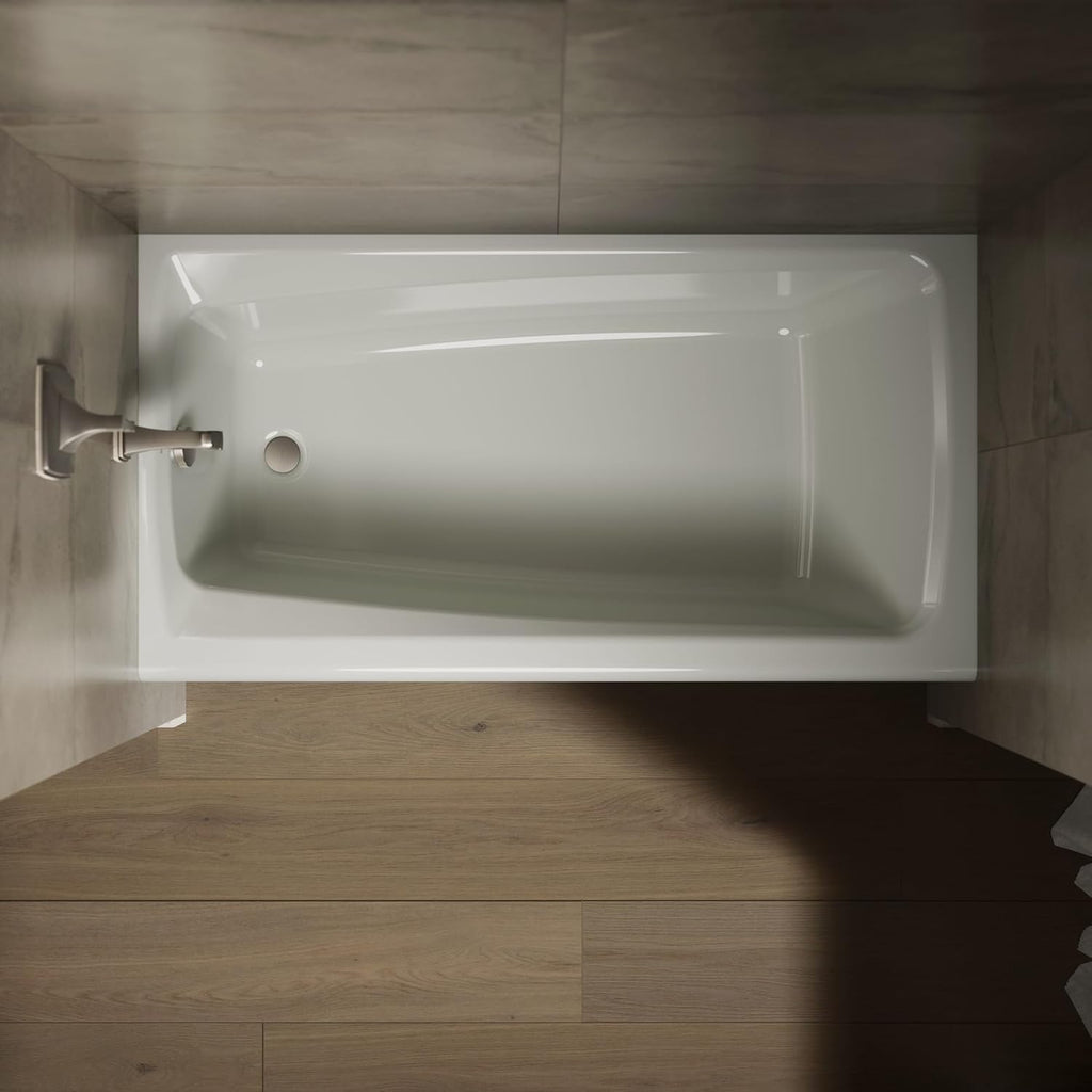Kohler K-26069 Irvine 60' x 32' Cast Iron Alcove Bath with Integral Apron and Left Drain - White