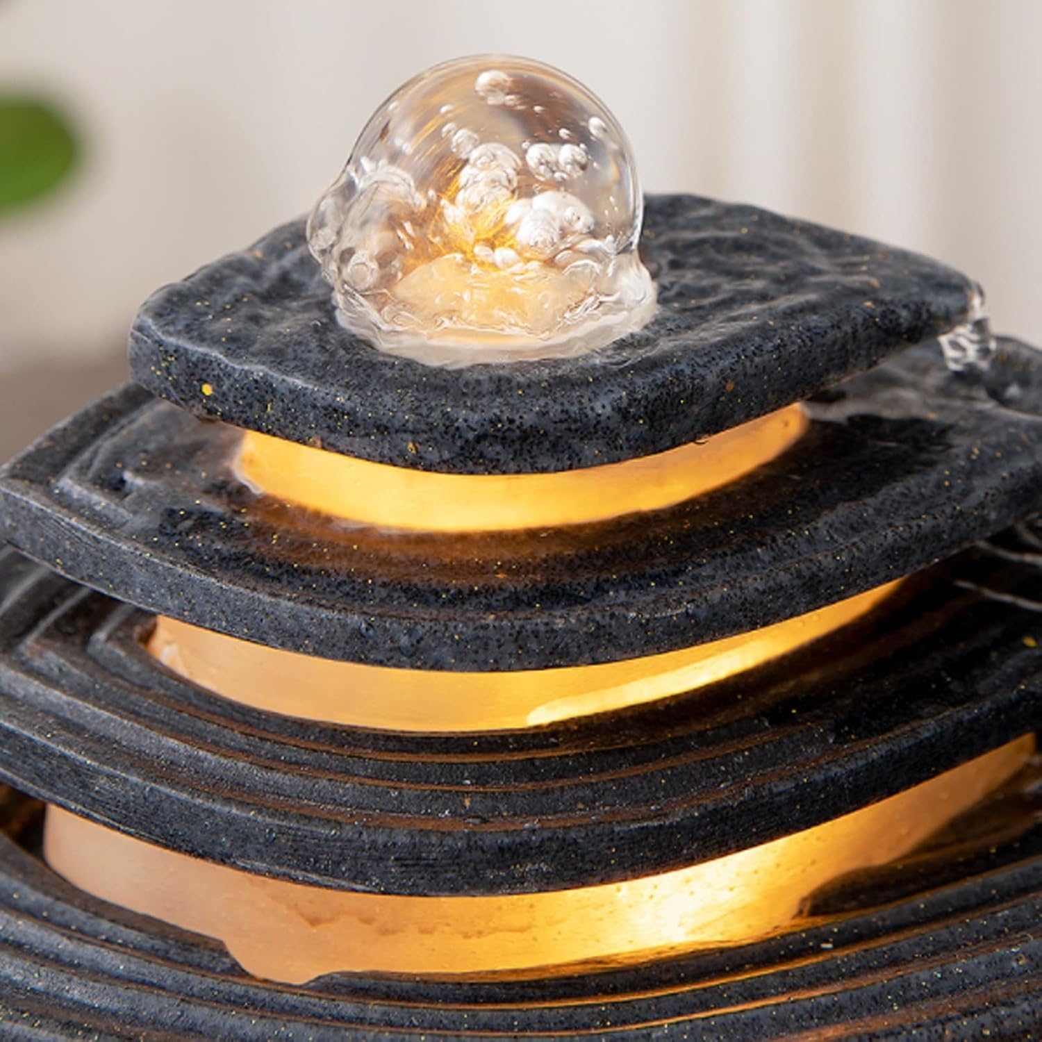 Tabletop Fountain Indoor Indoor Tabletop Fountain with LED Light Rolling Ball Desktop Fountain Waterfall Home Decor Tabletop Centerpiece Indoor Fountain Tabletop