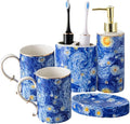 Bathroom Accessory Blue Ceramic Bath Accessory Set Hand Paint Soap Dispenser Soap Dispenser Sets