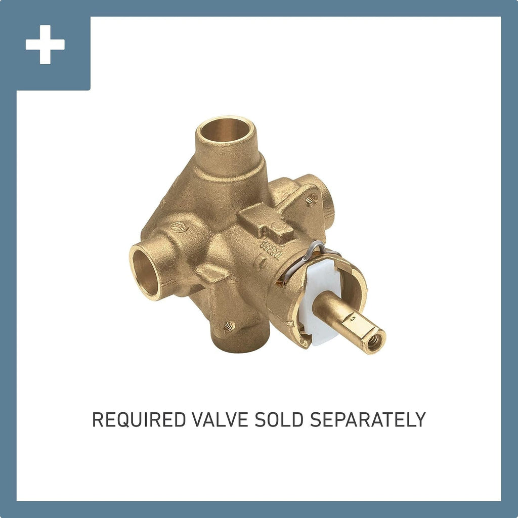 Moen 90 Degree Brushed Nickel Posi-Temp Modern Shower Trim Kit, Valve Required, TS2712BN